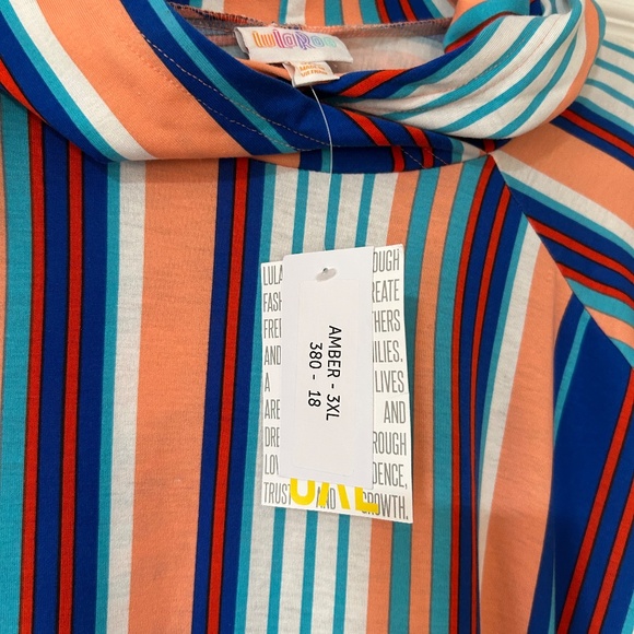 LuLaRoe Amber hoodie , NWT, 3x, multi striped - Picture 2 of 8